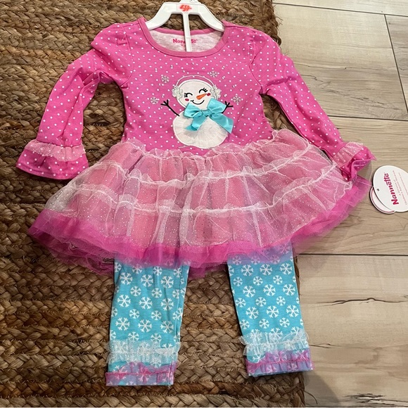 Toddler size 2t snowman tutu outfit. Nannette Kids NEW. Christmas/holiday
